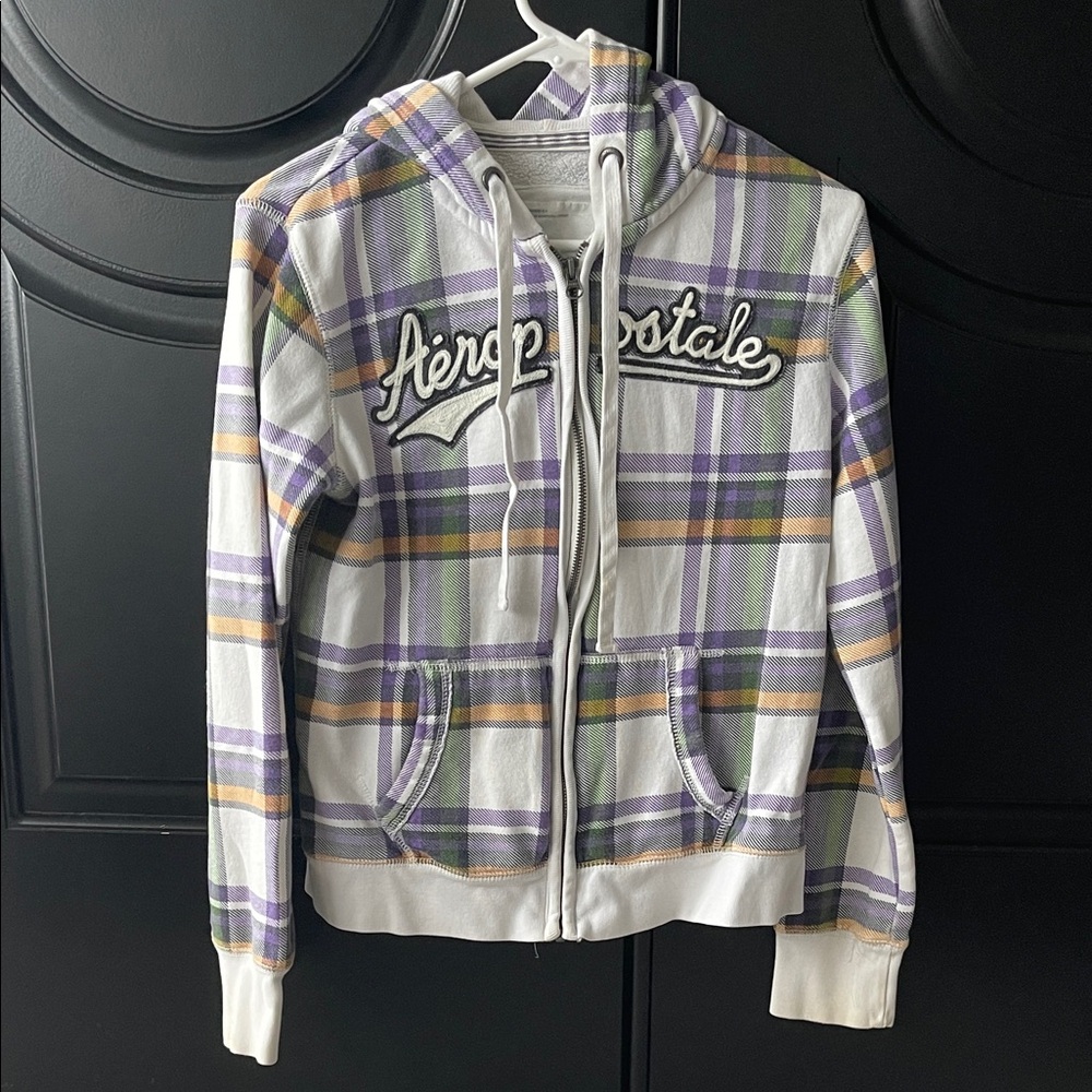 Aeropostale Multicolor Plaid Hoodie
